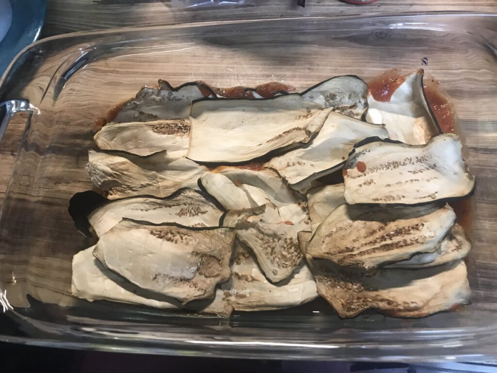dehydrated eggplant slices soaked