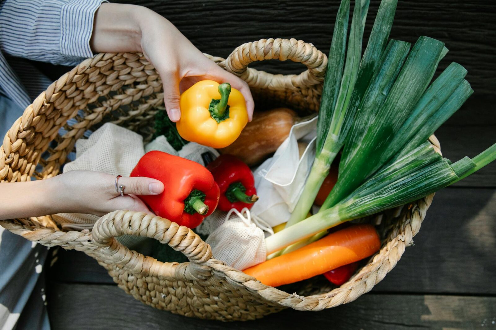 Container vegetable garden harvest