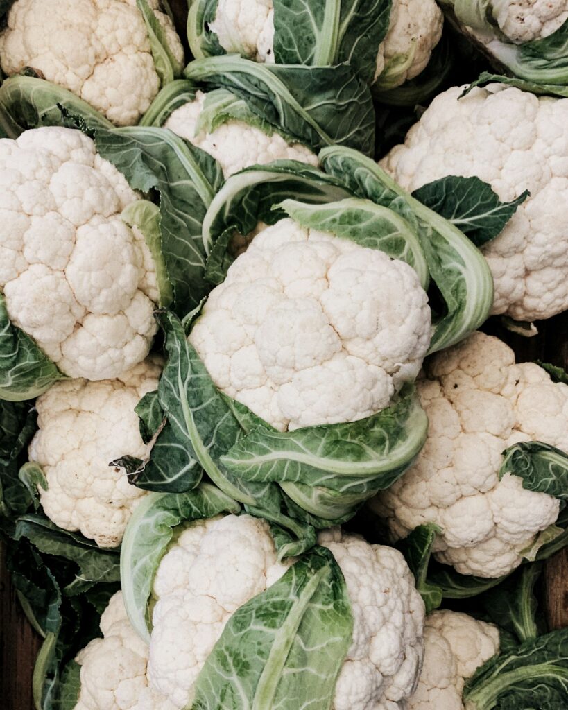 self-blanching cauliflower heads